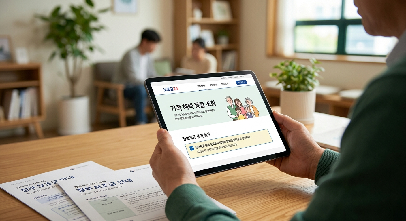 가족 혜택 통합 조회 및 정보제공 동의 절차