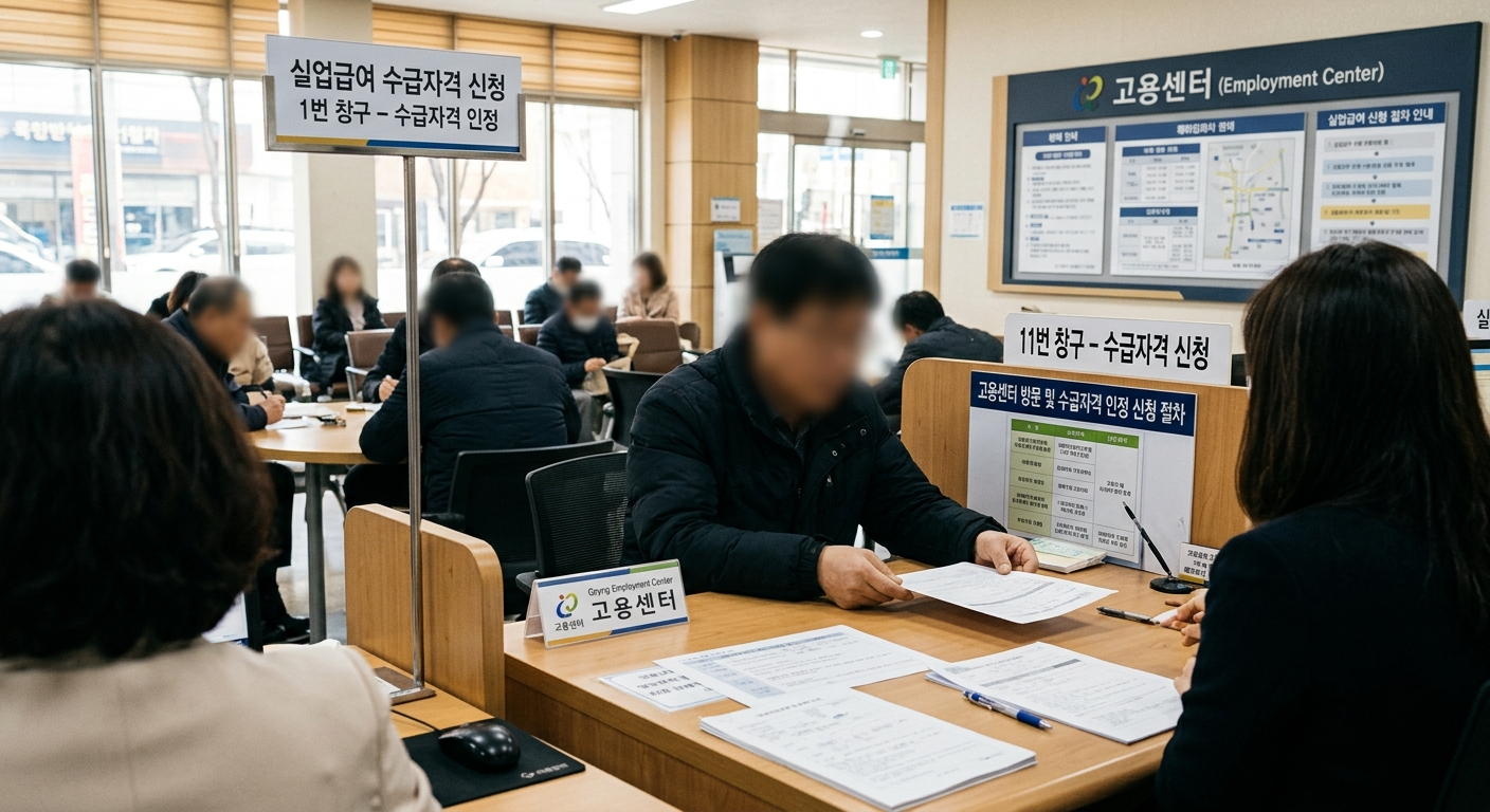 고용센터 방문 및 수급자격 인정 신청 절차