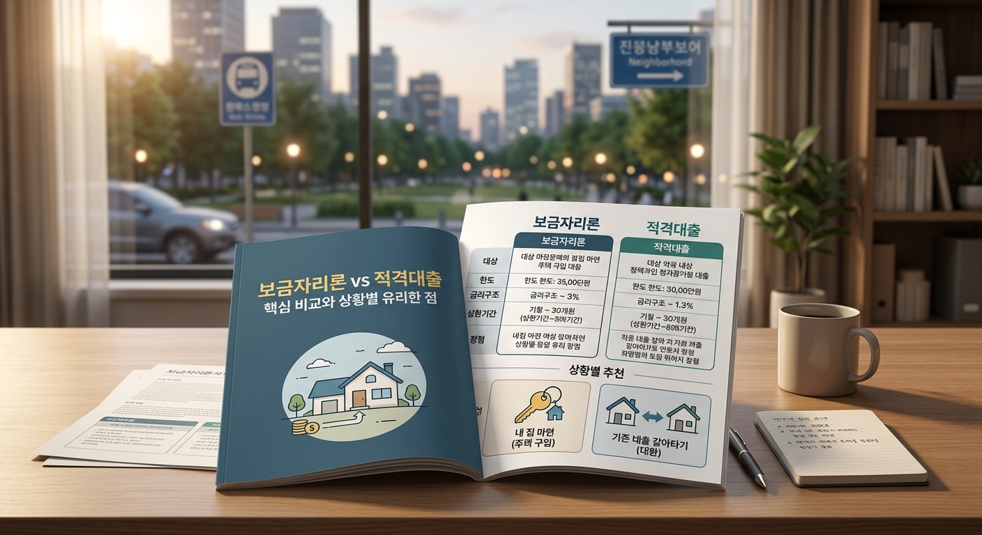 보금자리론 vs 적격대출 핵심 비교와 상황별 유리한 점