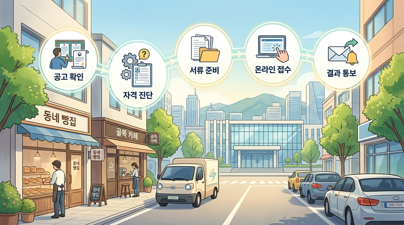 2026 소상공인 정책자금 신청 흐름: 공고 확인부터 온라인 접수까지