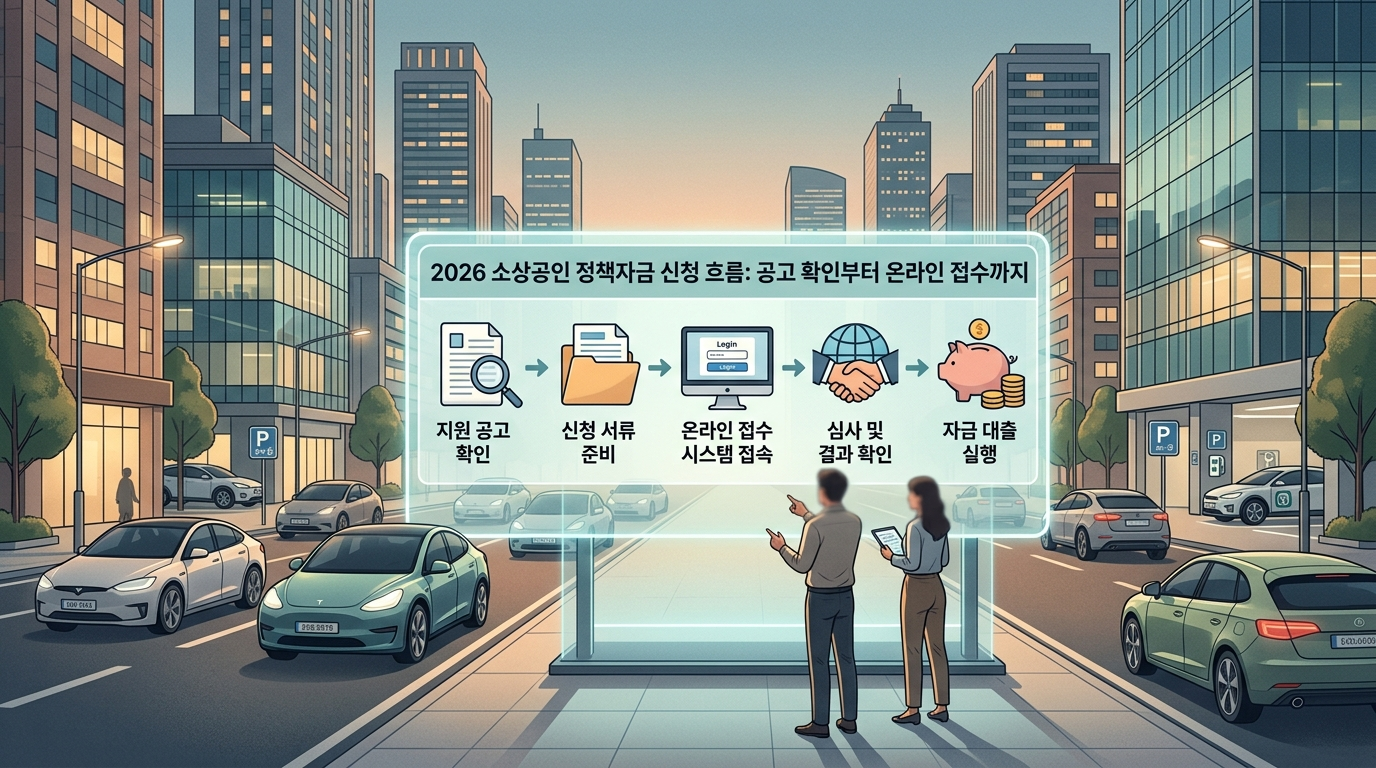 2026 소상공인 정책자금 신청 흐름: 공고 확인부터 온라인 접수까지