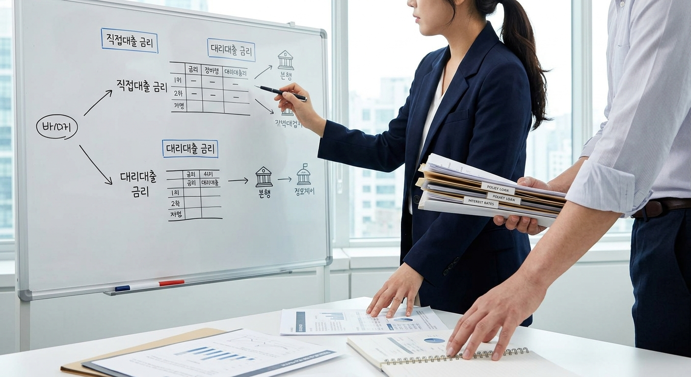 직접대출과 대리대출의 금리 구조 차이