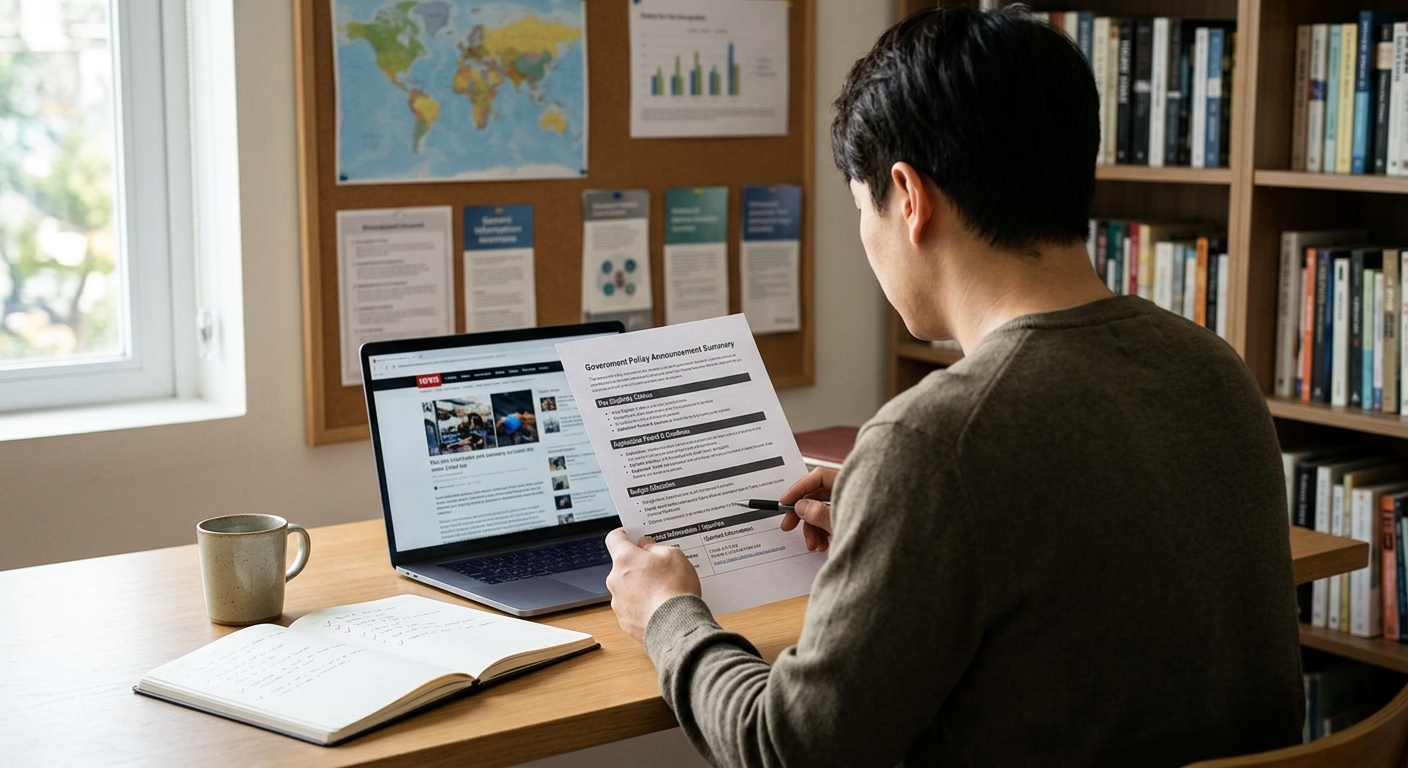 보도자료 상단의 요약 정보와 연락처 활용하기