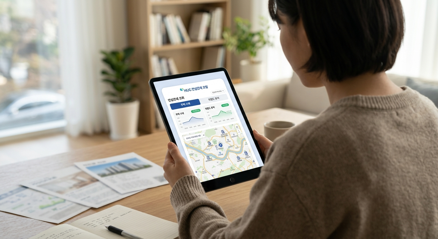 안심전세 앱을 통한 주택 시세 및 위험도 조회