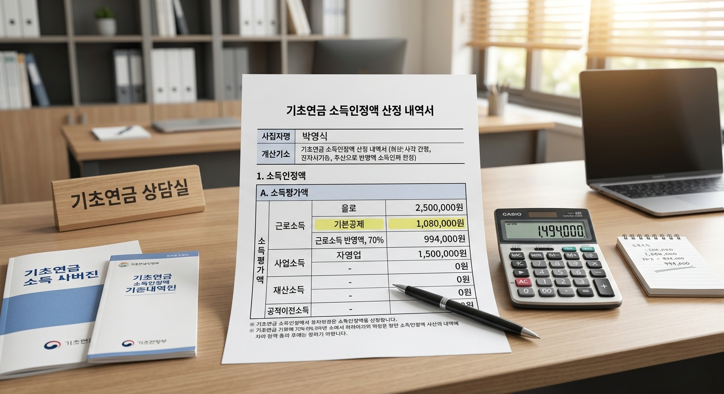 기초연금 수급 조건 – 소득인정액 상세 분석