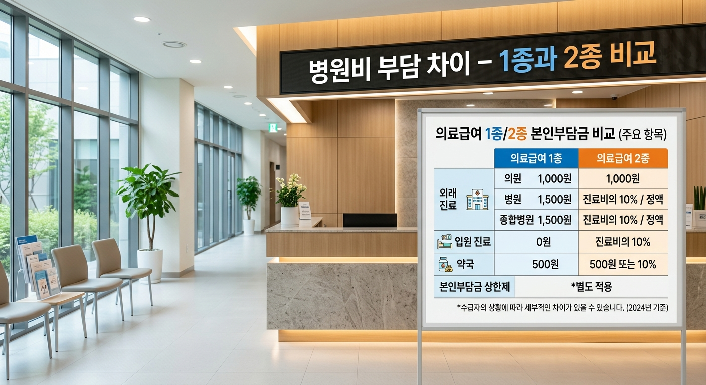병원비 부담 차이 – 1종과 2종 비교