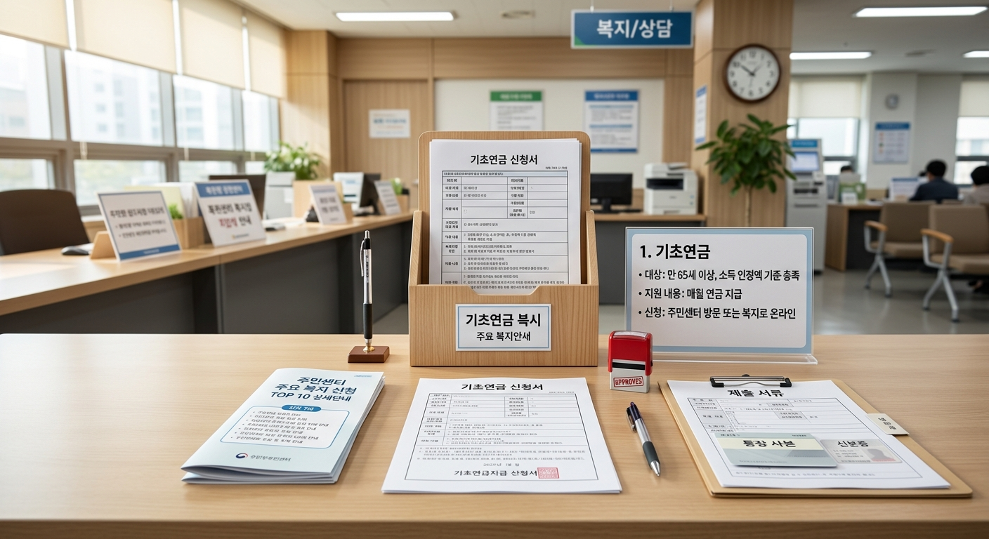 주민센터 주요 복지 신청 TOP 10 상세 안내