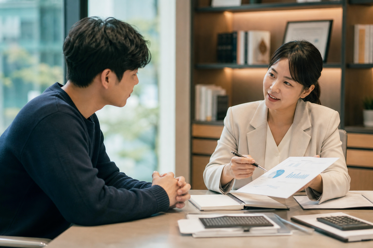 자립준비청년이 전문 재무설계사와 상담하는 모습