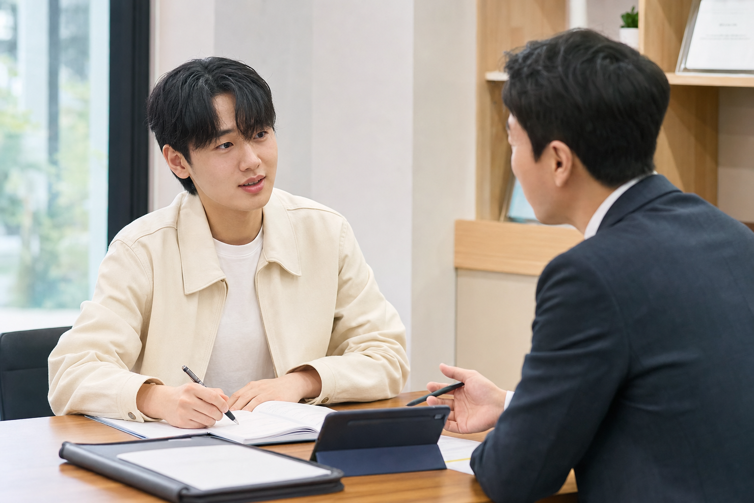 자립준비청년이 전문 재무설계사와 상담하는 모습