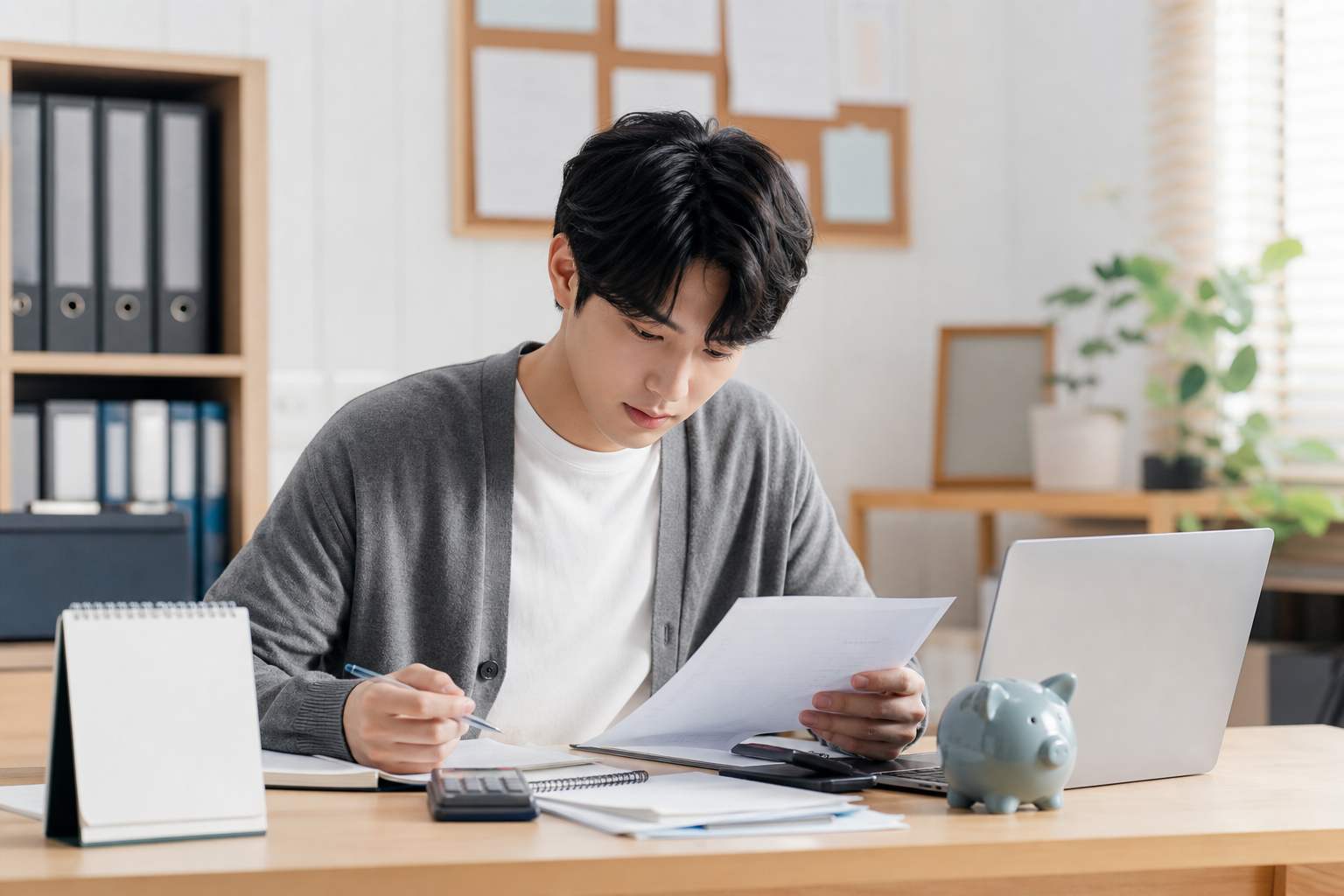 자립준비청년이 재무계획 체크리스트를 확인하는 모습