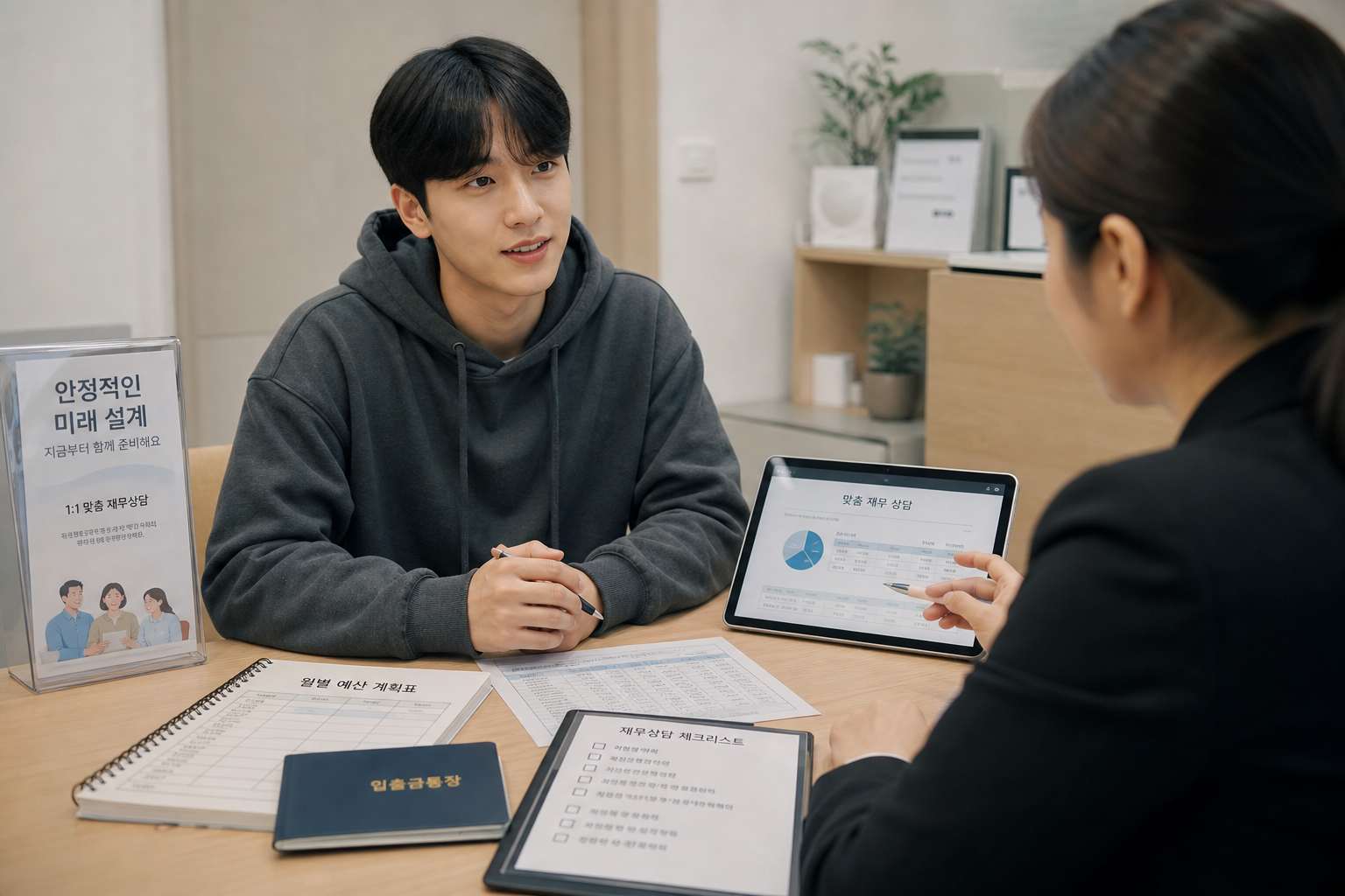 자립준비청년이 전문 재무설계사와 상담하는 모습
