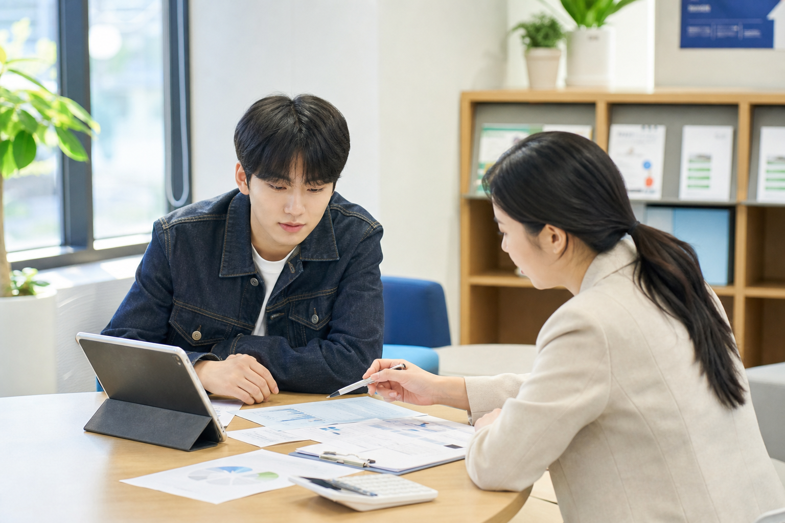 자립준비청년이 전문 재무설계사와 상담하는 모습