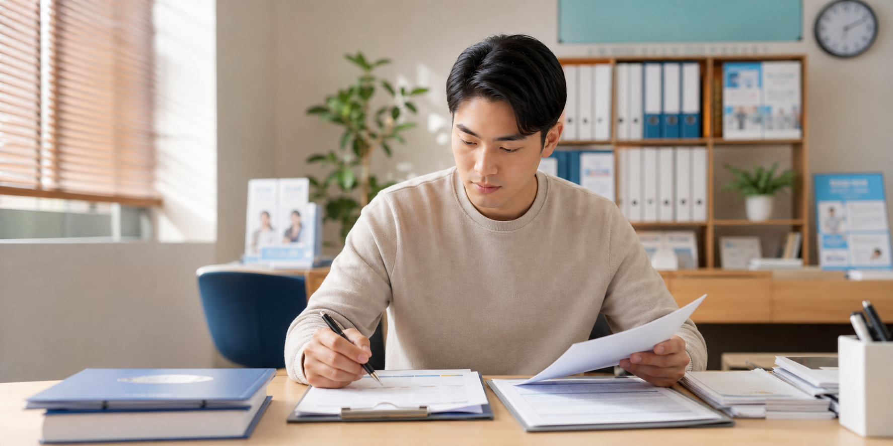 불법사금융 피해자가 신청 서류와 절차를 정리하는 모습