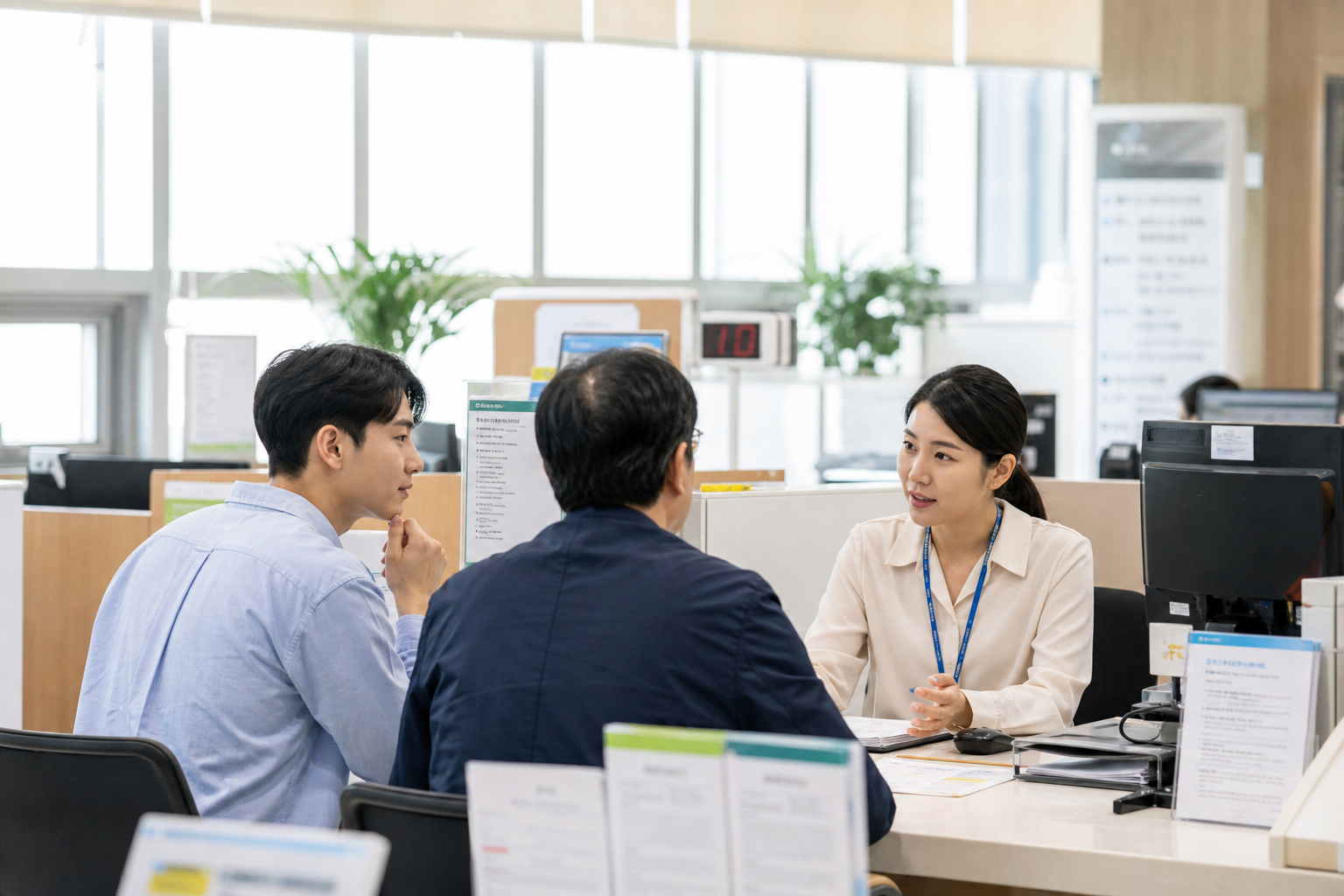 고용복지플러스센터에서 일자리 지원 상담을 받는 구직자들