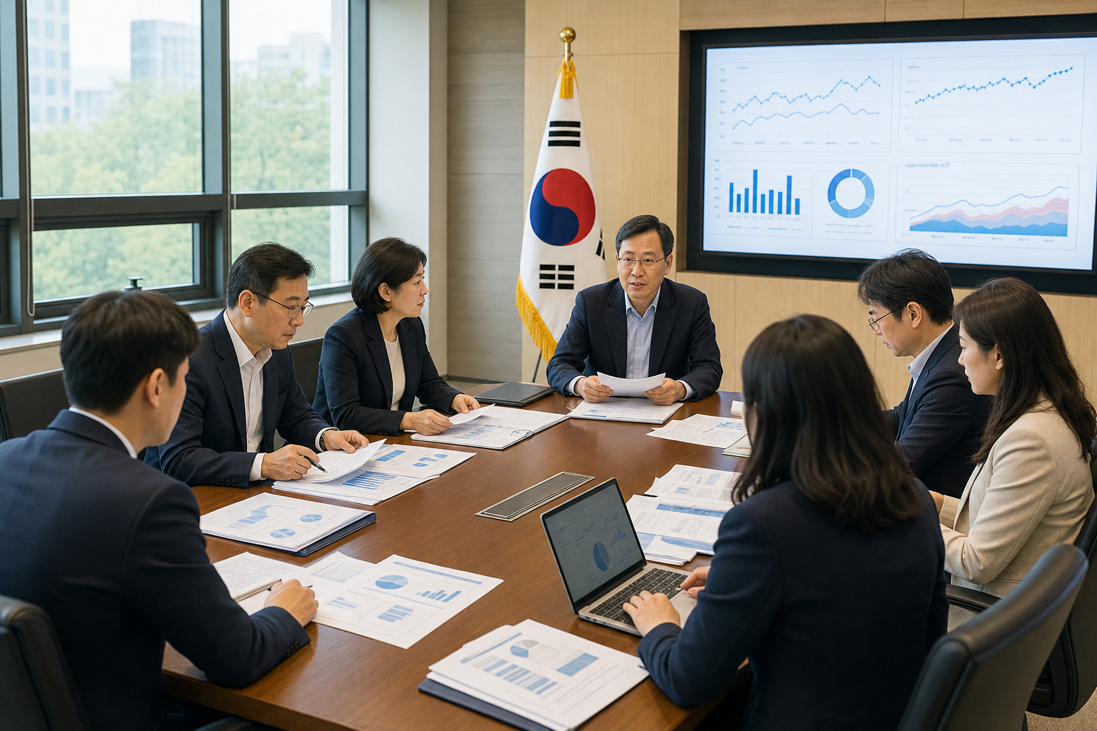 관계부처 합동 일자리전담반 회의와 고용대책 점검 이미지
