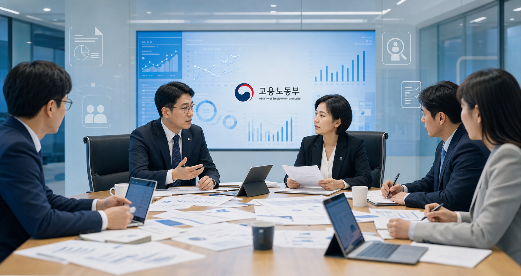 관계부처 합동 일자리전담반 회의와 고용정책 점검 이미지