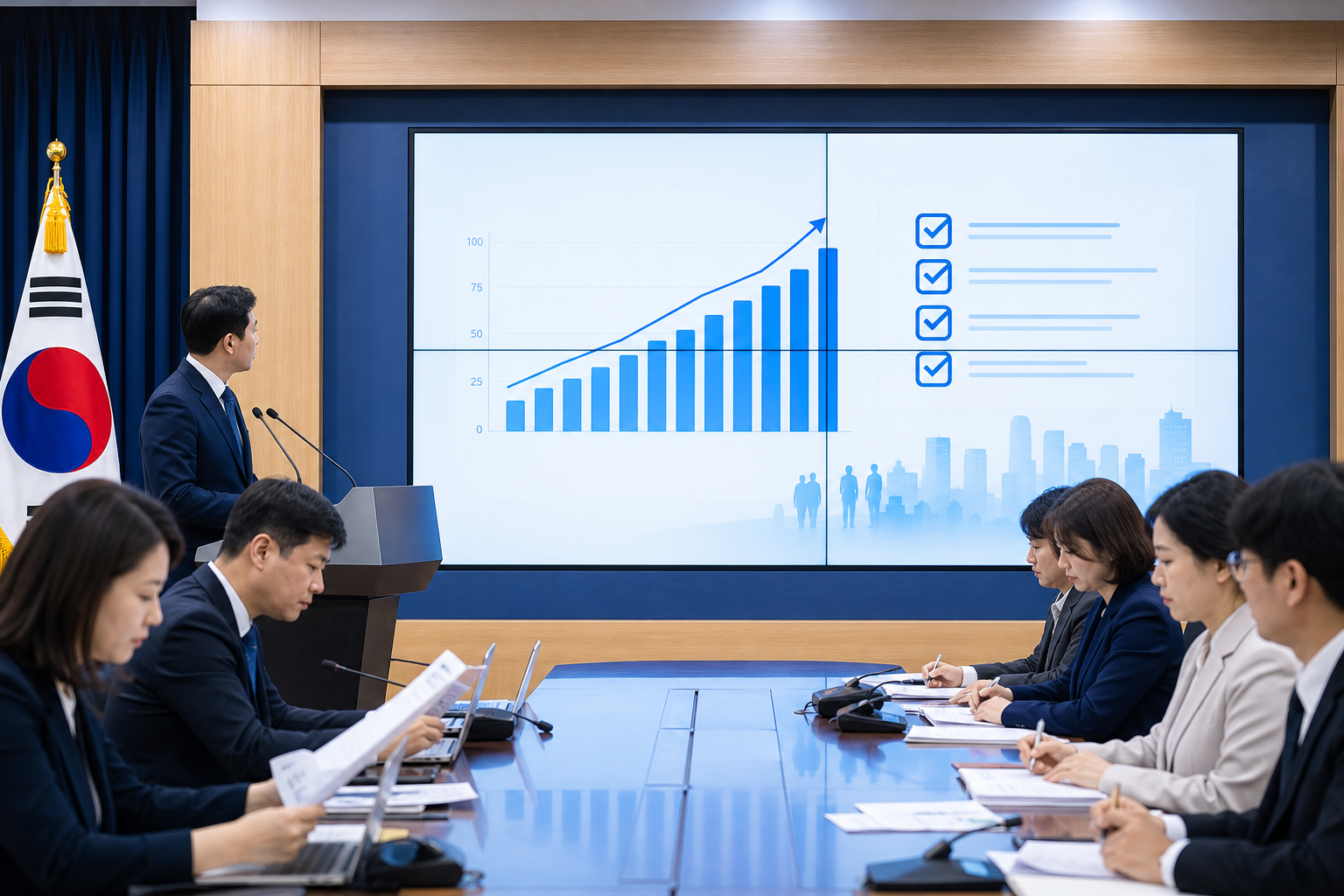 관계부처 합동 일자리전담반 회의와 고용정책 점검 이미지