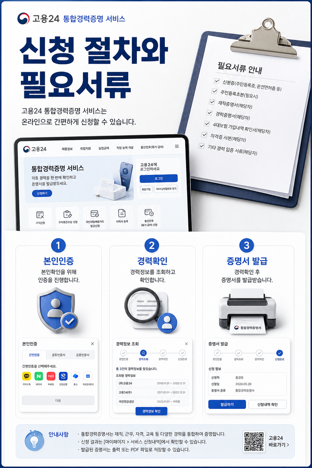 고용24 신청 절차와 필요서류 안내 이미지