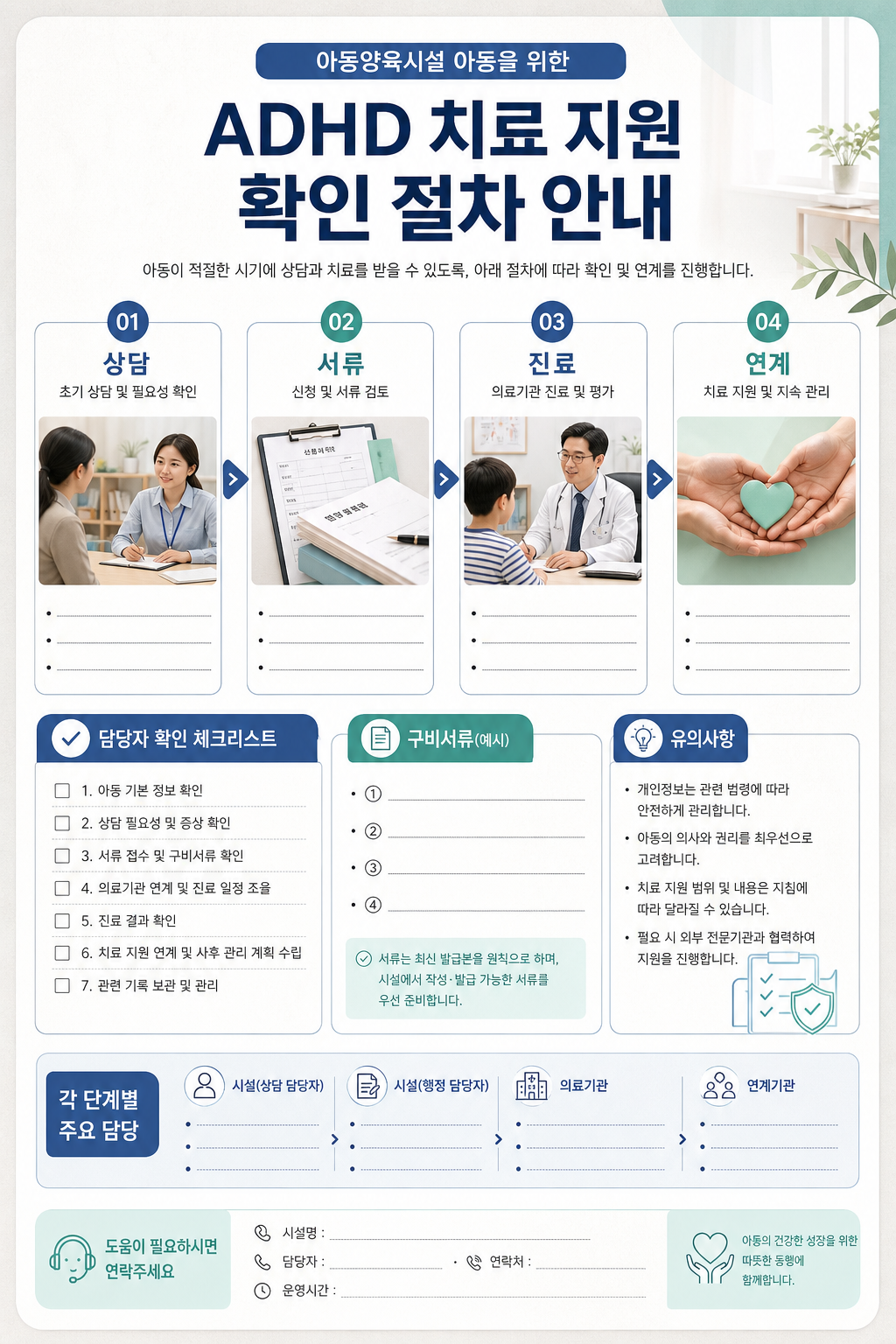 아동양육시설 아동 ADHD 치료 지원 확인 절차 안내 이미지
