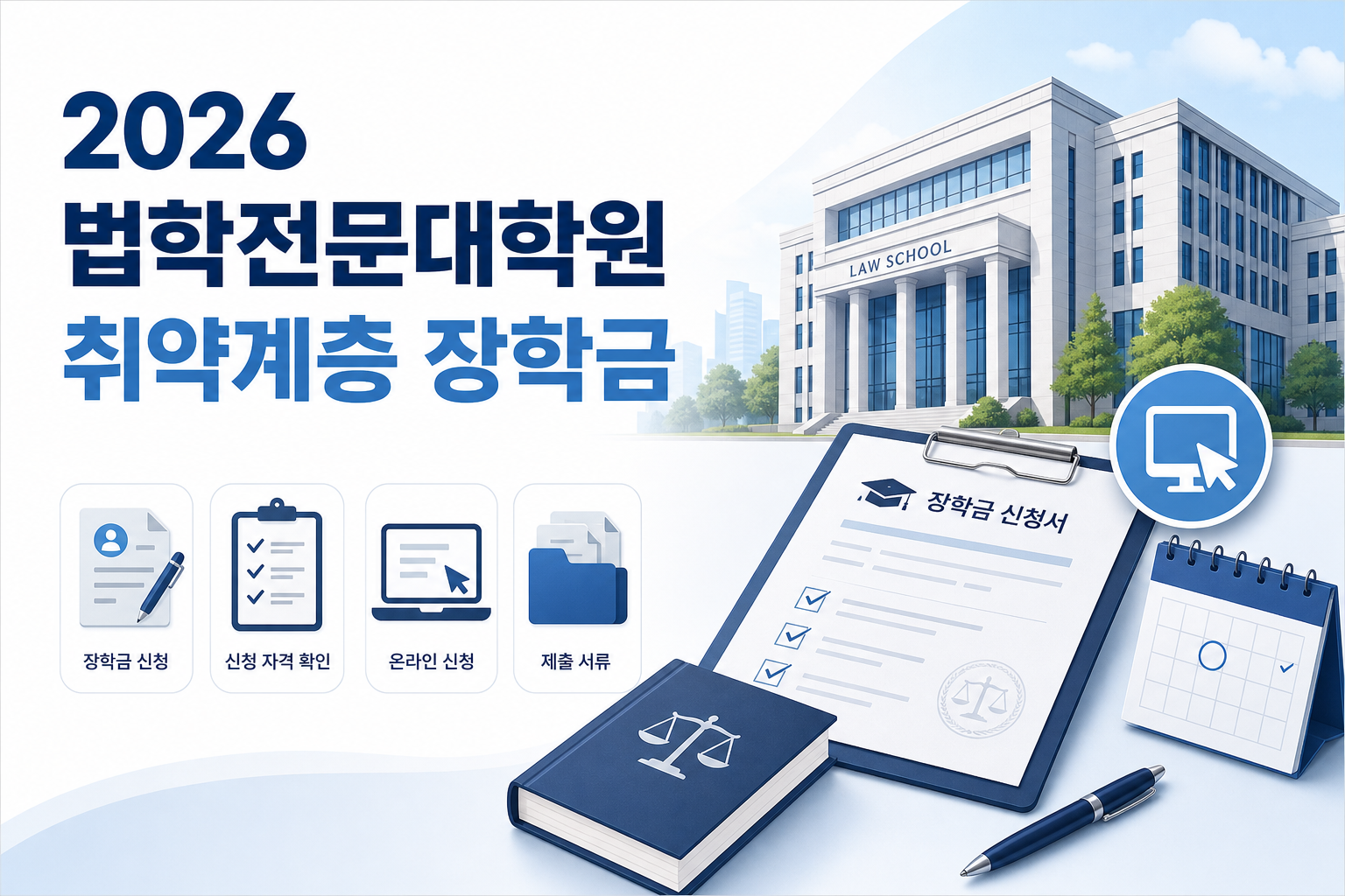 법학전문대학원 취약계층 장학금 안내 인포그래픽