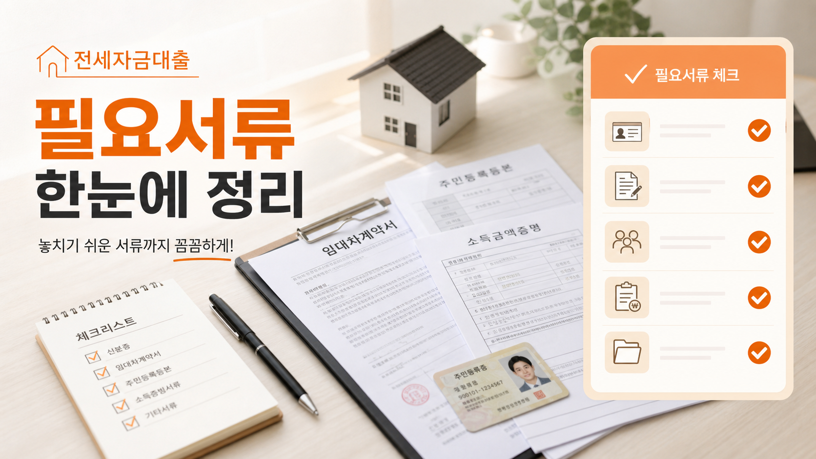 전세자금대출 필요서류 체크리스트 이미지