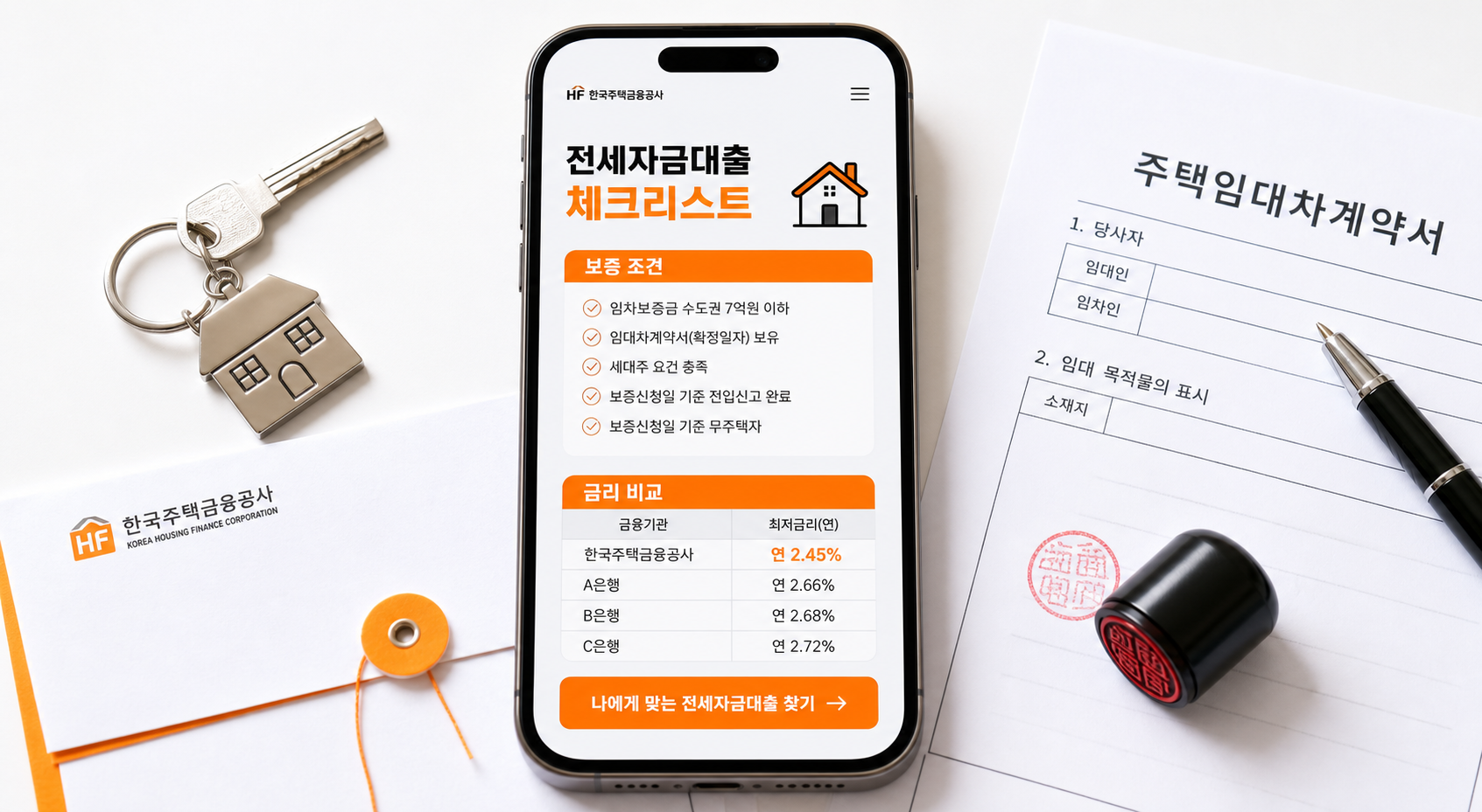 전세자금대출 금리와 보증 조건 비교 이미지