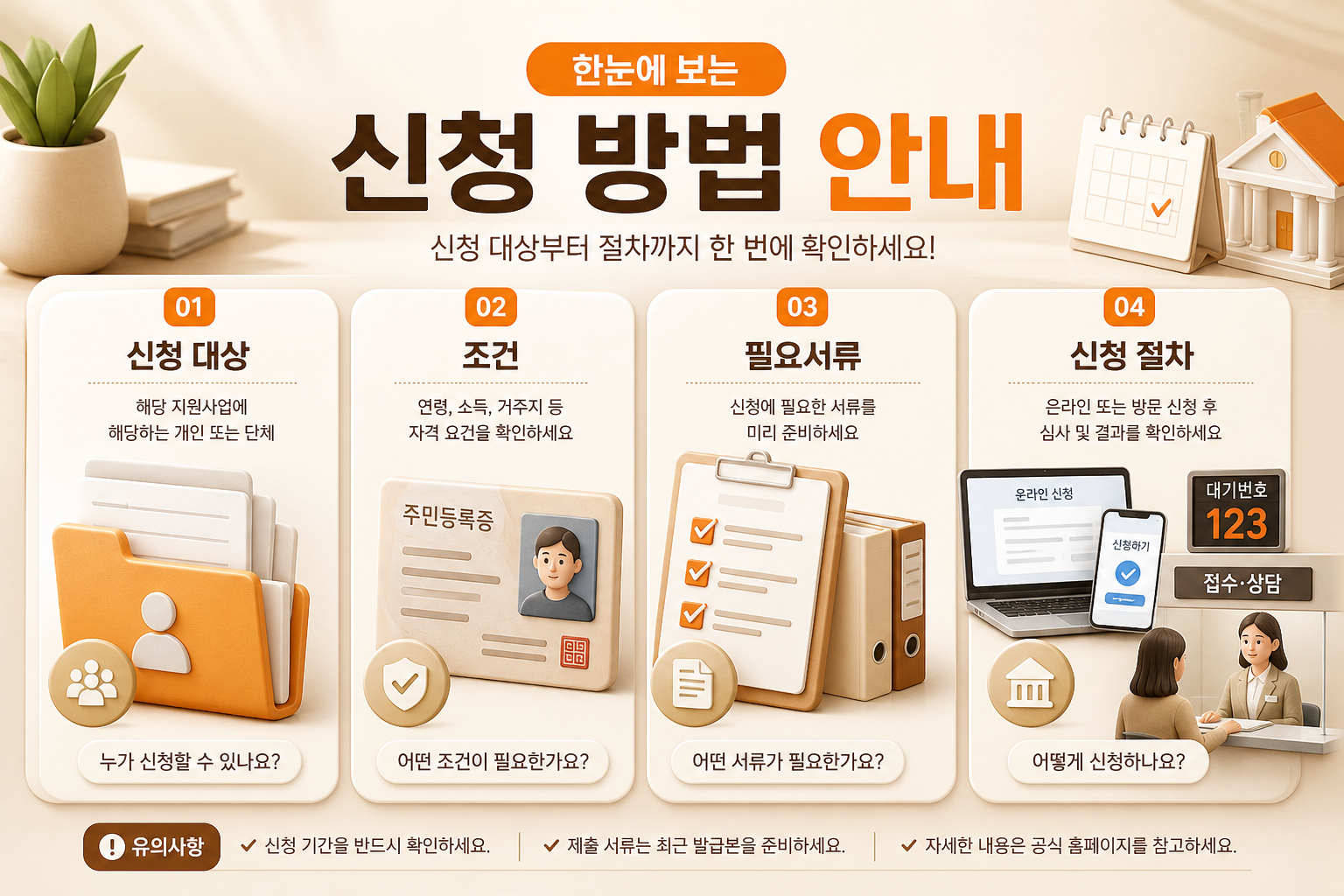 신청 대상, 필요서류, 신청 절차를 정리한 출산·혼인 지원 안내 이미지