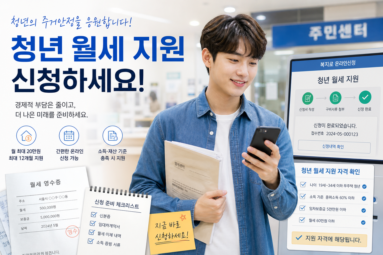 청년월세 지원 신청 준비 안내 이미지