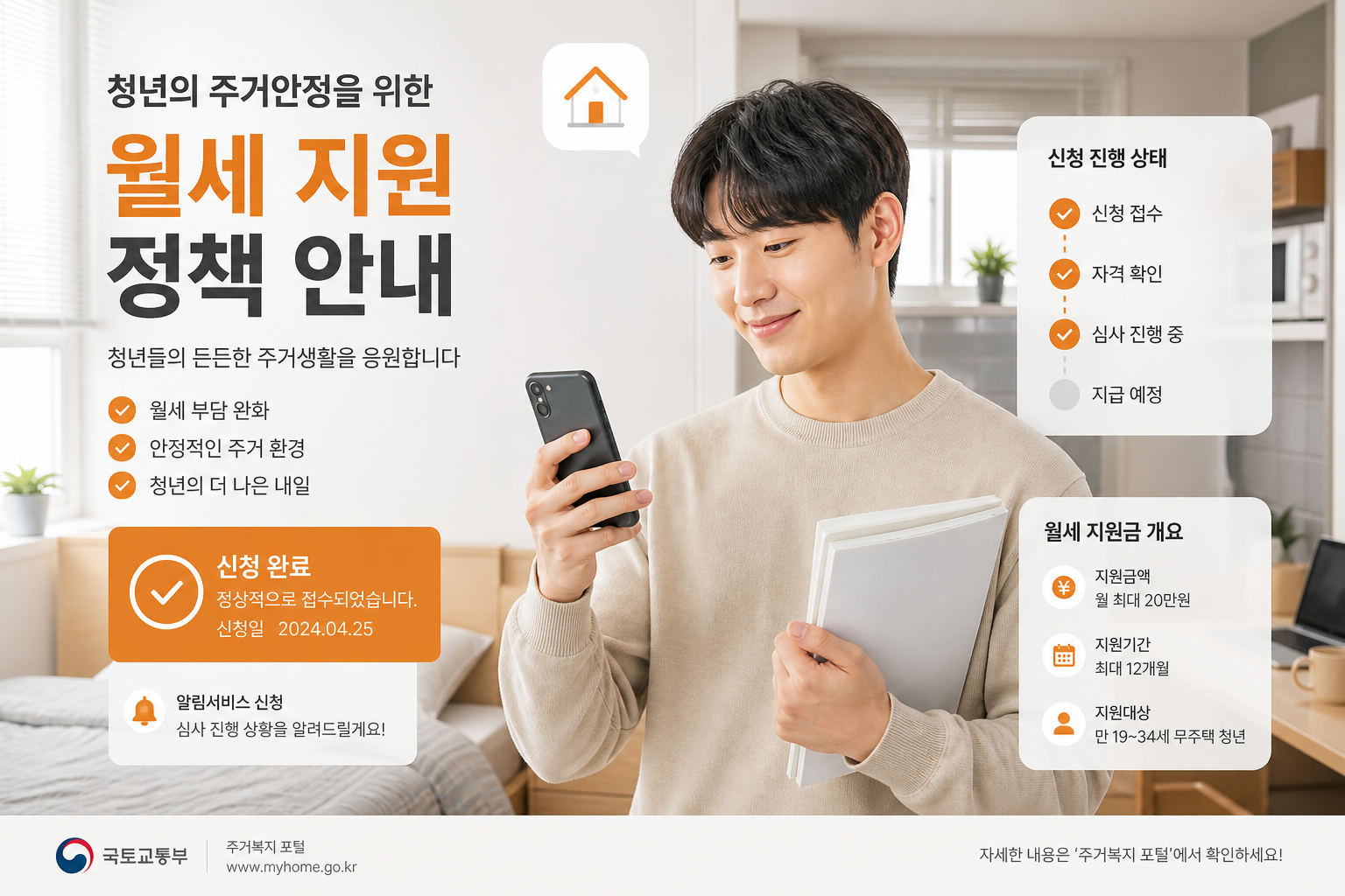 청년월세 지원금 신청 서류와 월세 납부 확인 자료 이미지