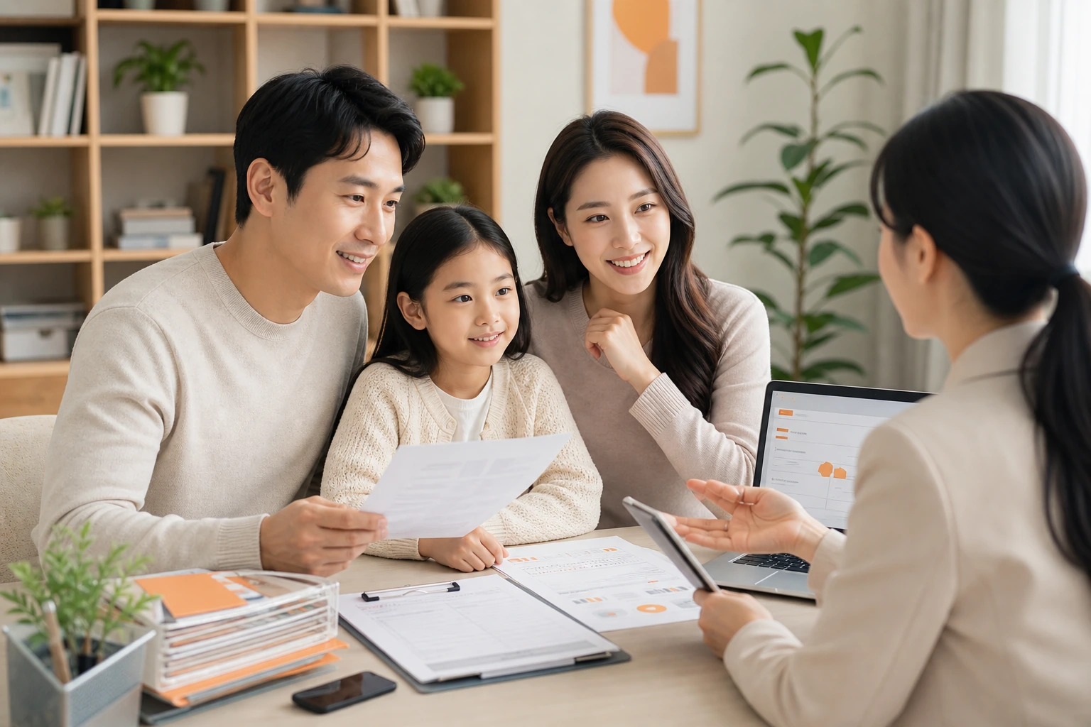 복지멤버십 신청 대상과 필요서류를 가족이 함께 확인하는 장면