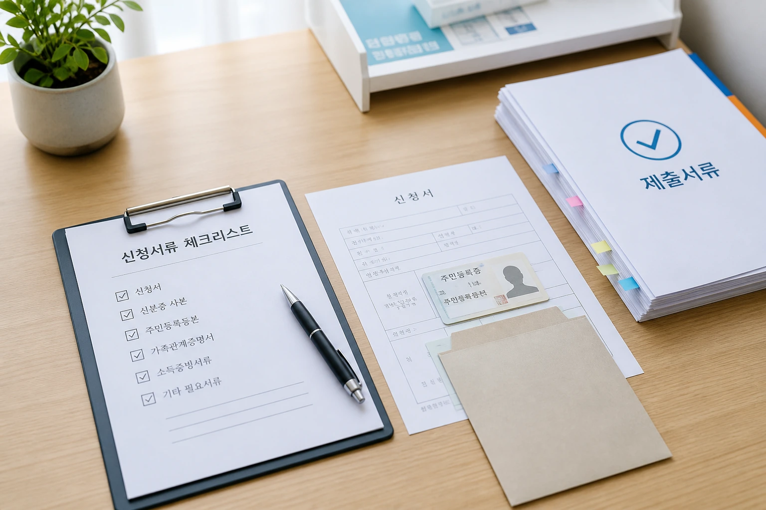 백령도 해병대 행정 문의에 필요한 서류 체크리스트와 신청서 정리 장면