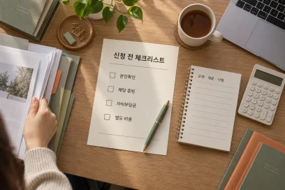 신청 전에 자비부담금과 필요서류 정리